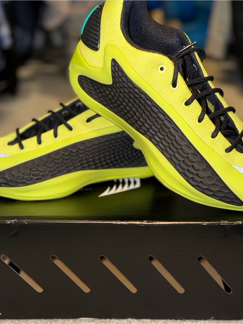 Anthony Edward’s adidas Neon Yellow and Black Performance Sneakers